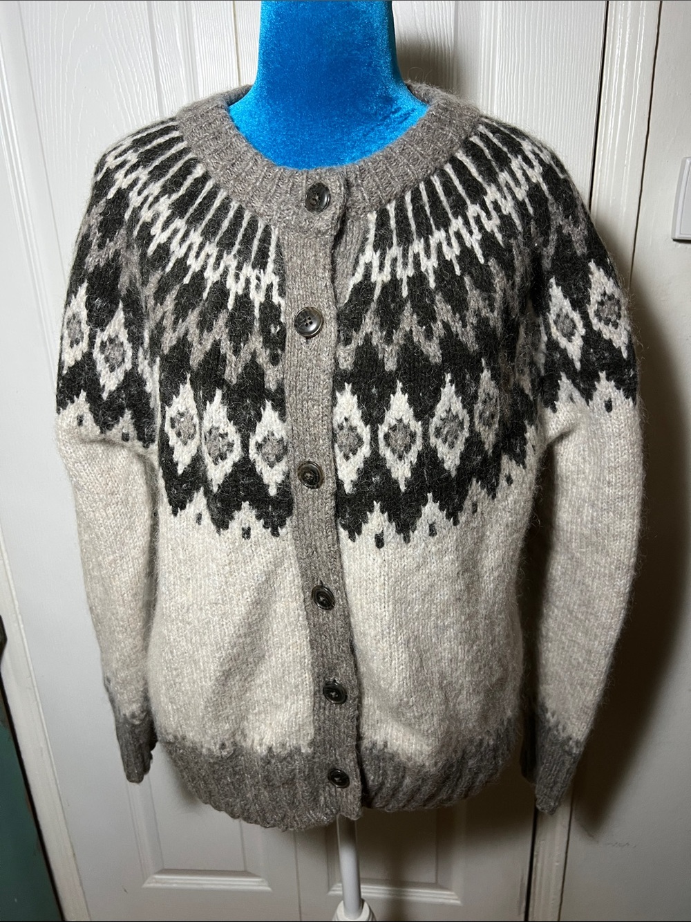 Alex Mill Chunky Knit Nordic Wool Button Cardigan Sweater Women’s Large